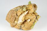 Lustrous, Yellow Apatite Crystals In Calcite & Feldspar - Morocco #185473-3